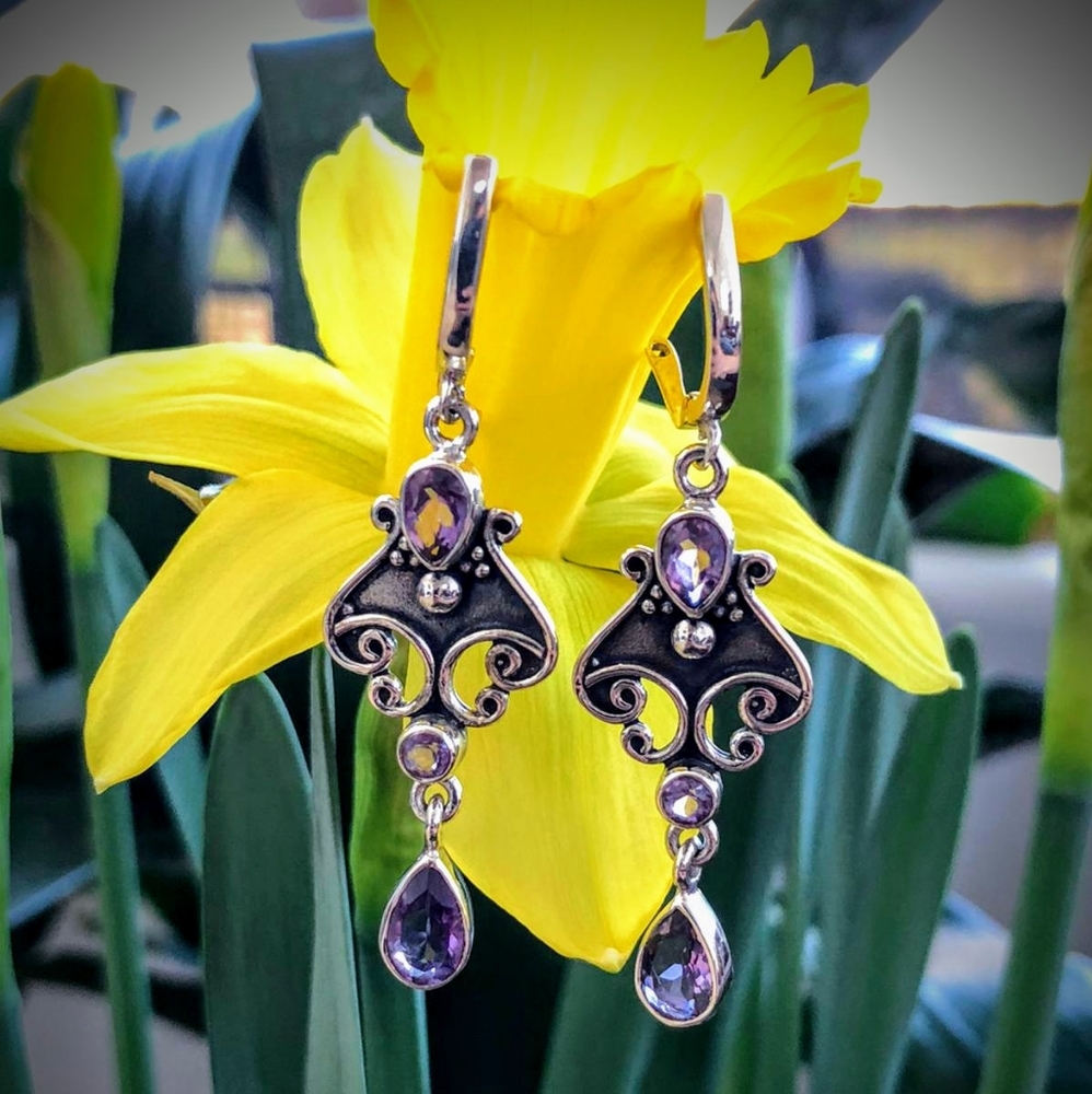 Sterling Silver Dangling Earrings